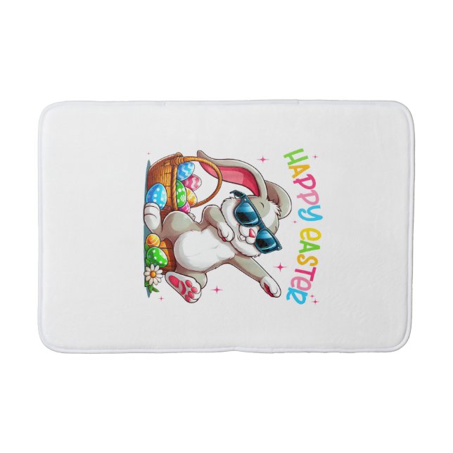 Funny Dabbing Bunny Easter Happy Easter for Boys G Bath Mat (Front)