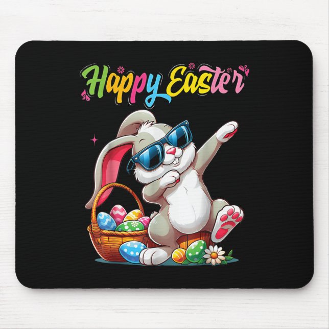Funny Dabbing Bunny Easter Happy Easter For Boys G Mouse Mat (Front)