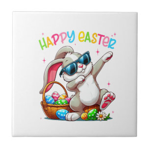 Funny Dabbing Bunny Easter Happy Easter for Boys G Tile