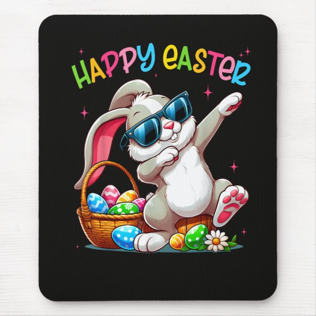 Funny Dabbing Bunny Easter Happy Easter Mouse Mat (Front)
