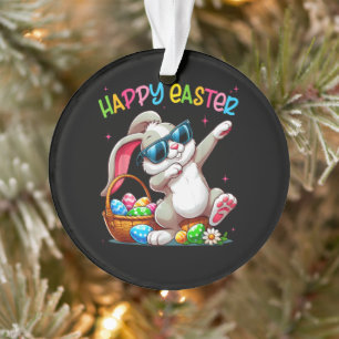 Funny Dabbing Bunny Easter Happy Easter Ornament
