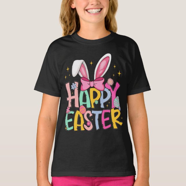 Funny Dabbing Bunny Easter Happy Easter  T-Shirt (Front)