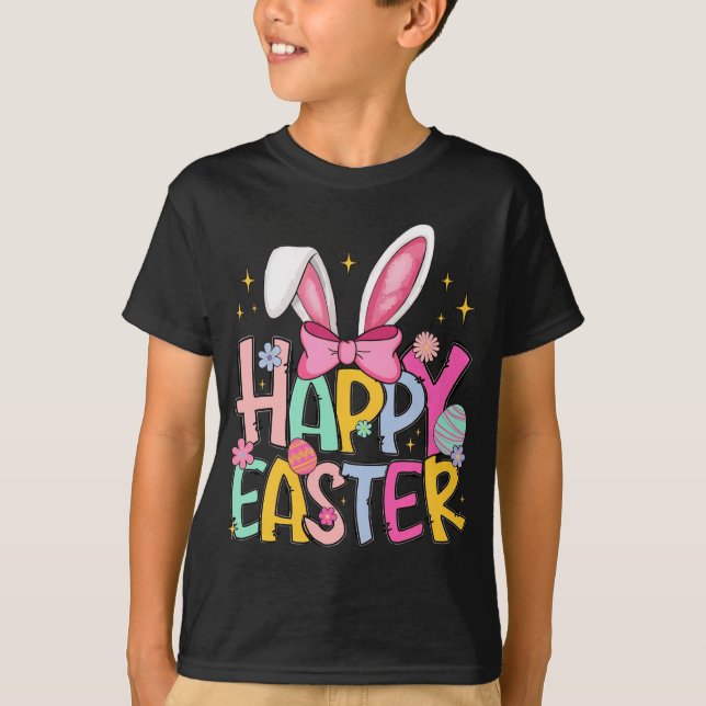 Funny Dabbing Bunny Easter Happy Easter  T-Shirt (Front)