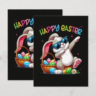 Funny Dabbing Bunny Easter Happy Easter Thank You Card