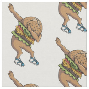 funny dabbing burger fabric
