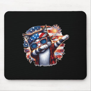Funny Dabbing Cat With Bandanna American Sungles F Mouse Mat