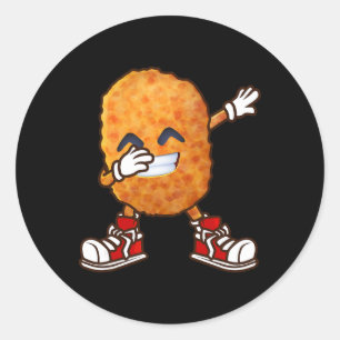 Funny Dabbing Chicken Nuggets Design For Kids Nugg Classic Round Sticker