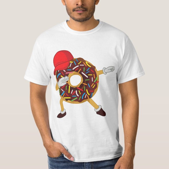Funny Dabbing Chocolate Sprinkles Donut T-Shirt (Front)
