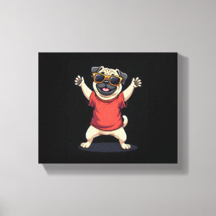 Funny Dabbing Dab Pug Dog Pets Dance Animal Puppy  Canvas Print