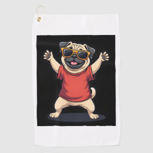 Funny Dabbing Dab Pug Dog Pets Dance Animal Puppy Golf Towel