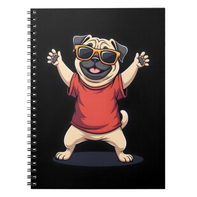Funny Dabbing Dab Pug Dog Pets Dance Animal Puppy  Notebook (Front)