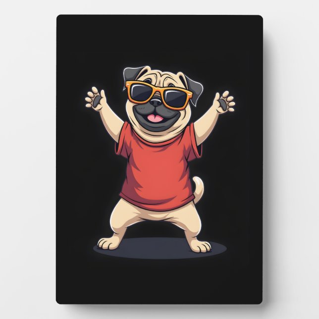 Funny Dabbing Dab Pug Dog Pets Dance Animal Puppy  Plaque (Front)