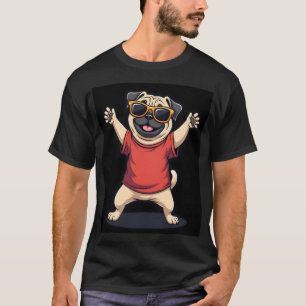 Funny Dabbing Dab Pug Dog Pets Dance Animal Puppy  T-Shirt