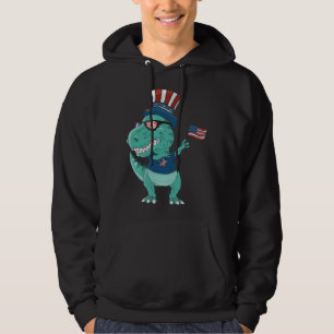Funny Dabbing Dinosaur 4th July Amerisaurus T Rex Hoodie