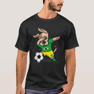Funny Dabbing Dog Brazil Soccer Jersey Brazilian F T-Shirt