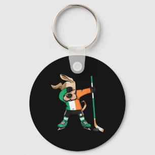 Funny Dabbing Dog Ireland Ice Hockey Fans Jersey D Key Ring