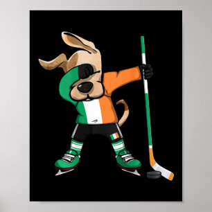 Funny Dabbing Dog Ireland Ice Hockey Fans Jersey D Poster