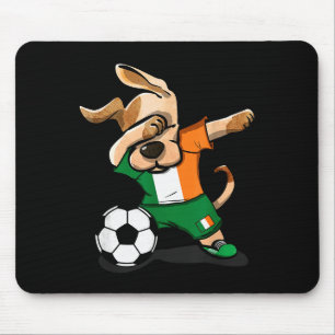 Funny Dabbing Dog Ireland Soccer Jersey Funny Iris Mouse Mat