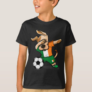 Funny Dabbing Dog Ireland Soccer Jersey Funny Iris T-Shirt
