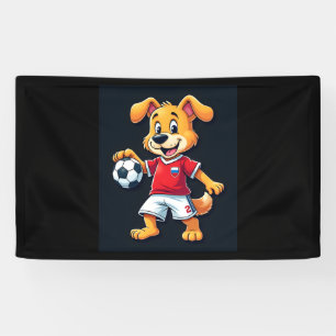 Funny Dabbing Dog Russia Soccer Jersey Russian Foo Banner