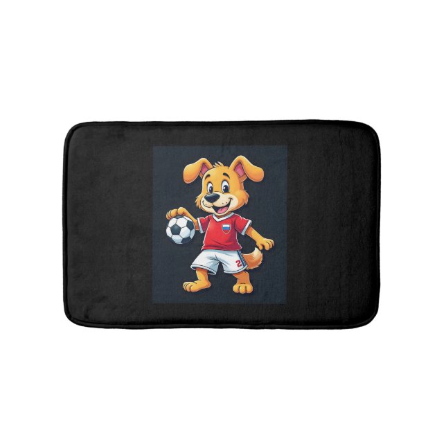 Funny Dabbing Dog Russia Soccer Jersey Russian Foo Bath Mat (Front)