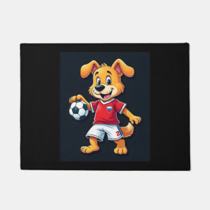 Funny Dabbing Dog Russia Soccer Jersey Russian Foo Doormat