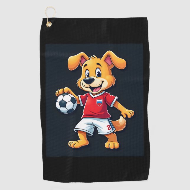 Funny Dabbing Dog Russia Soccer Jersey Russian Foo Golf Towel (Front)