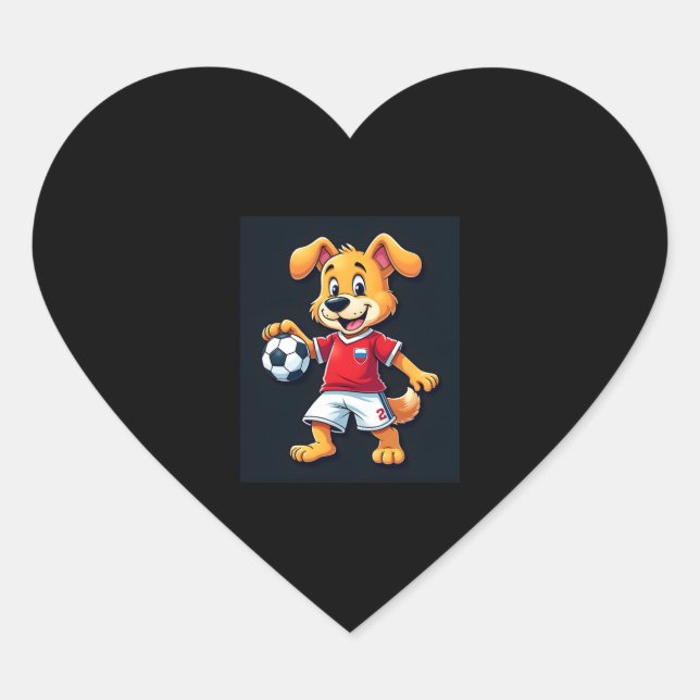 Funny Dabbing Dog Russia Soccer Jersey Russian Foo Heart Sticker (Front)