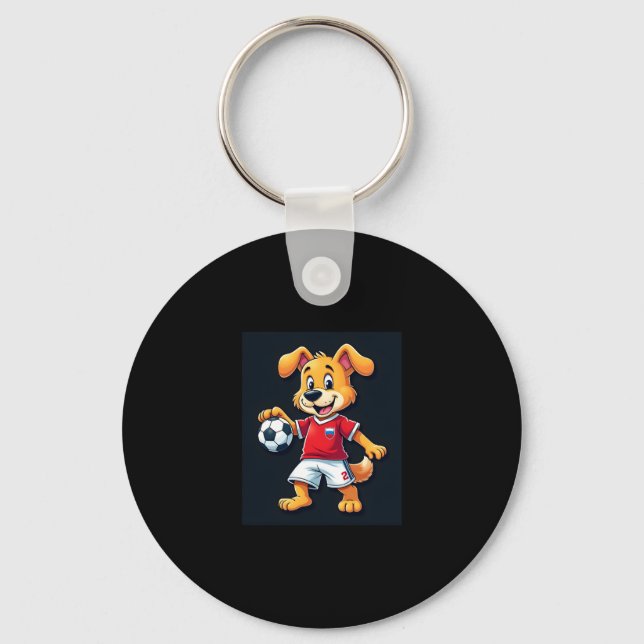Funny Dabbing Dog Russia Soccer Jersey Russian Foo Key Ring (Front)