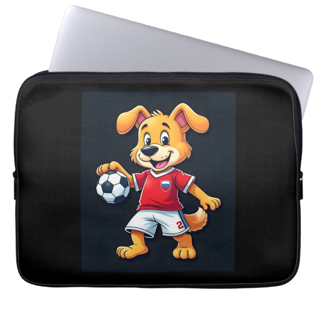 Funny Dabbing Dog Russia Soccer Jersey Russian Foo Laptop Sleeve (Front)