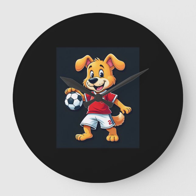 Funny Dabbing Dog Russia Soccer Jersey Russian Foo Large Clock (Front)