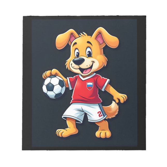 Funny Dabbing Dog Russia Soccer Jersey Russian Foo Notepad (Front)