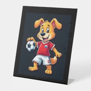 Funny Dabbing Dog Russia Soccer Jersey Russian Foo Pedestal Sign