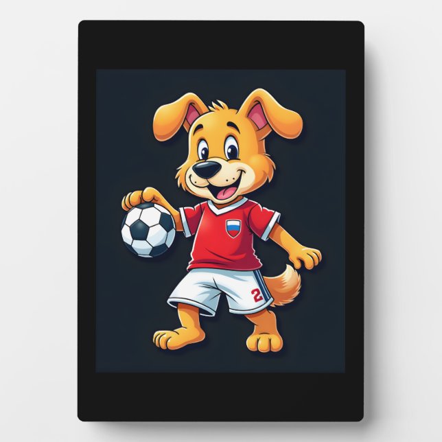 Funny Dabbing Dog Russia Soccer Jersey Russian Foo Plaque (Front)