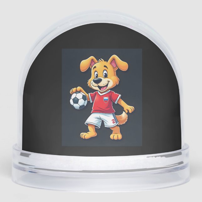Funny Dabbing Dog Russia Soccer Jersey Russian Foo Snowglobe (Front)