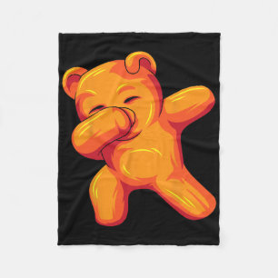 Funny Dabbing Gummy Bear Dancing Gummy Bear Birthd Fleece Blanket