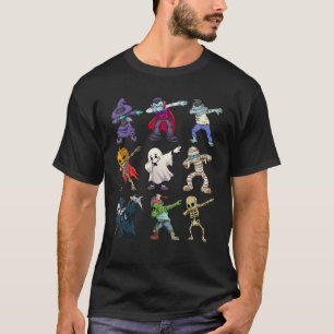 Funny Dabbing Halloween Skeleton Zombie Scary Pump T-Shirt
