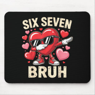 Funny Dabbing Heart 67 Bruh Six Seven Meme Valenti Mouse Mat