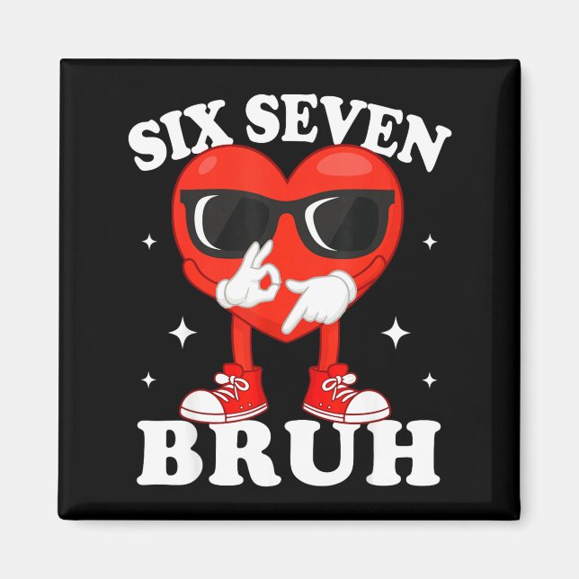 Funny Dabbing Heart Bruh 67 Meme Valentine's Day  Magnet (Front)
