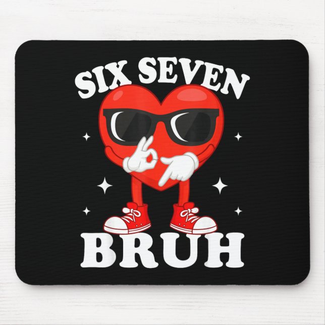 Funny Dabbing Heart Bruh 67 Meme Valentine's Day  Mouse Mat (Front)