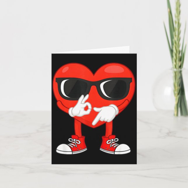 Funny Dabbing Heart Valentines Day 67 Six Seven Lo Card (Front)