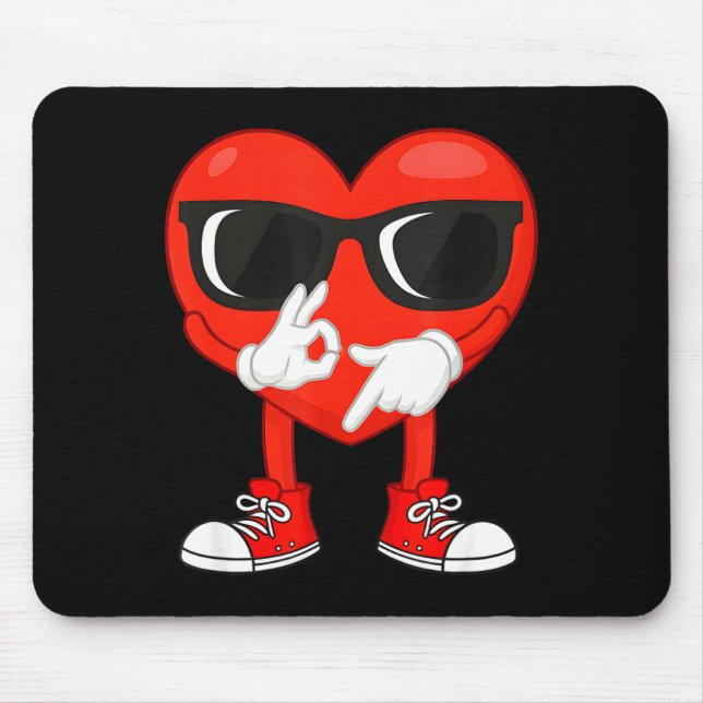 Funny Dabbing Heart Valentines Day 67 Six Seven Lo Mouse Mat (Front)