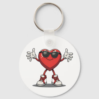 Funny Dabbing Heart Valentine's Key Ring