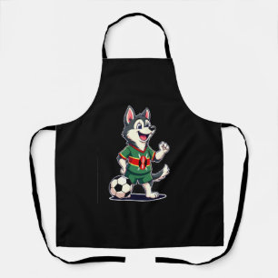 Funny Dabbing Husky Dog Kenya Football - Kenyan Fl Apron