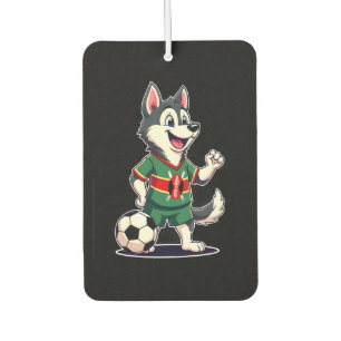 Funny Dabbing Husky Dog Kenya Football - Kenyan Fl Car Air Freshener