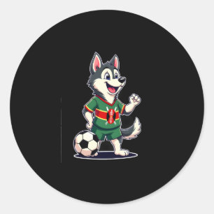 Funny Dabbing Husky Dog Kenya Football - Kenyan Fl Classic Round Sticker