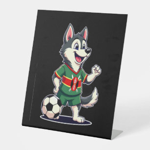 Funny Dabbing Husky Dog Kenya Football - Kenyan Fl Pedestal Sign