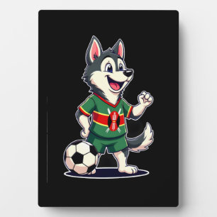 Funny Dabbing Husky Dog Kenya Football - Kenyan Fl Plaque