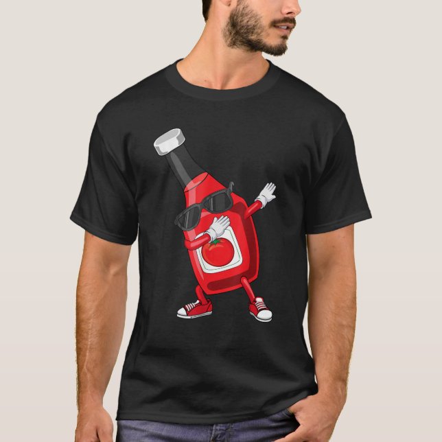 Funny Dabbing Ketchup Lover Gift For Kids Boy Cute T-Shirt (Front)