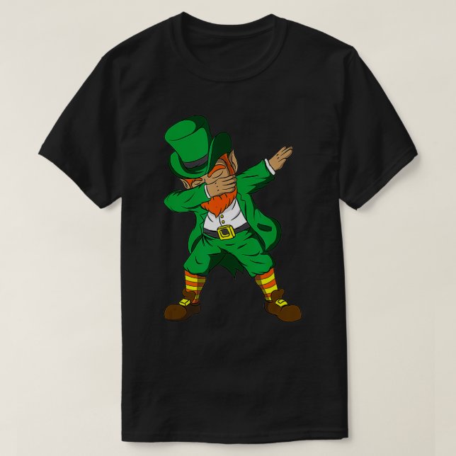 Funny Dabbing Kids Boy Girl St Patricks Day  T-Shirt (Design Front)